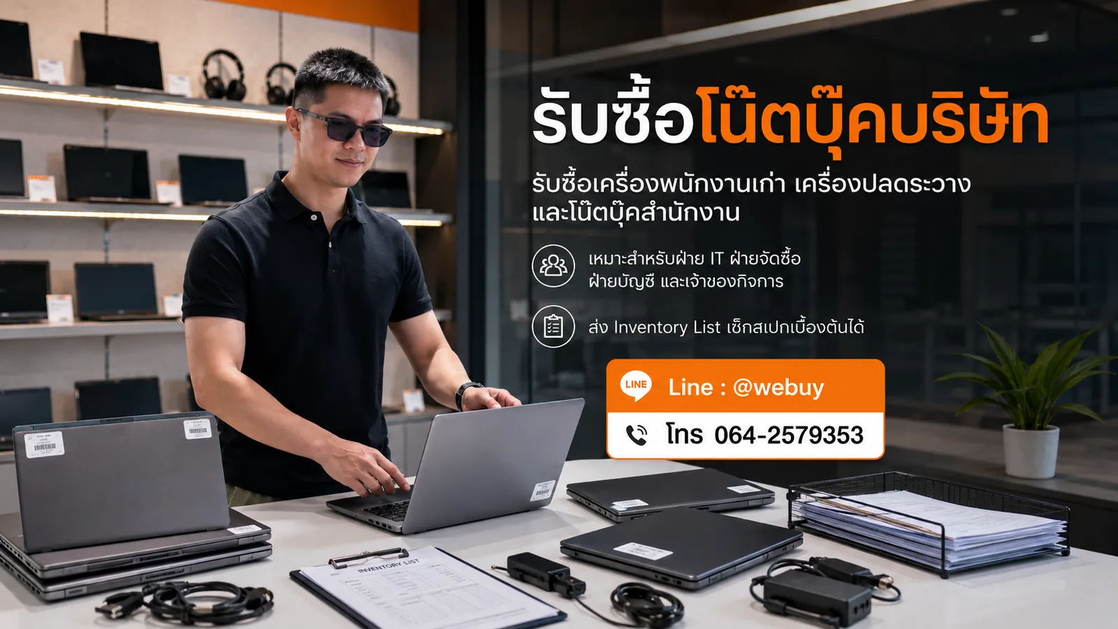 รับซื้อโน๊ตบุ๊คบริษัท เครื่องพนักงานเก่าทั่วประเทศ — อำพล เทรดดิ้ง